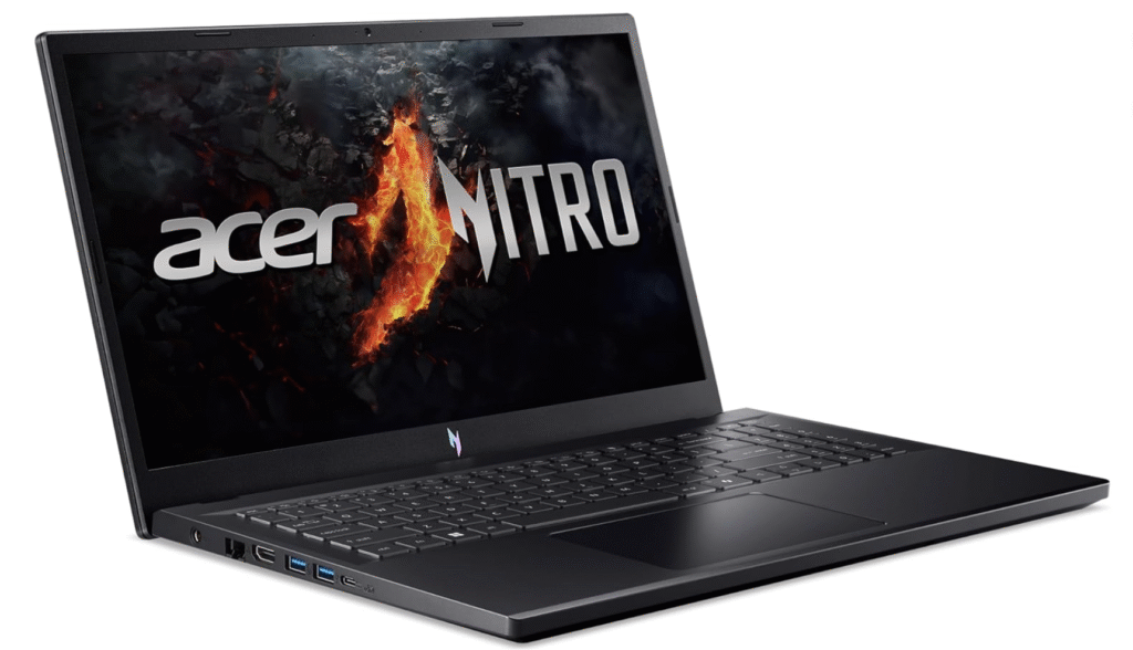 Acer Nitro 5 gaming laptop showing left-side ports and slim design