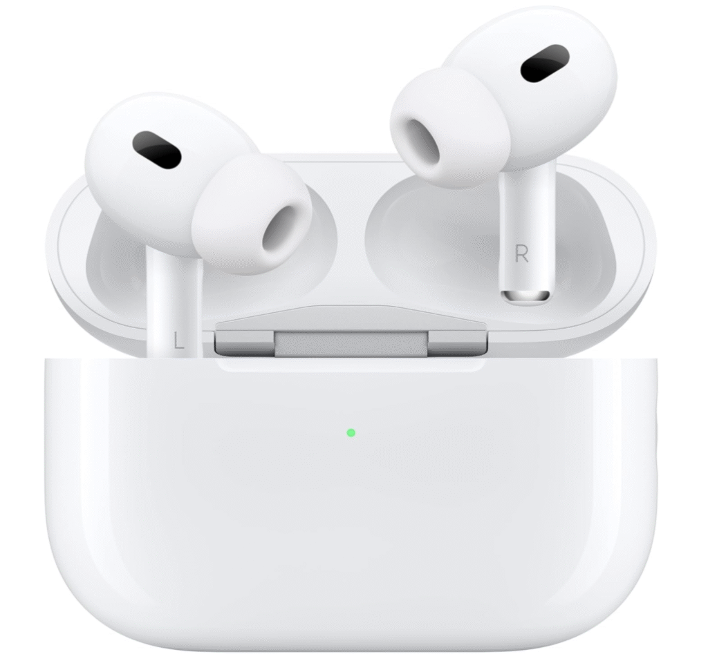 Apple AirPods (2nd Generation) with charging case open – true wireless earbuds with sleek design