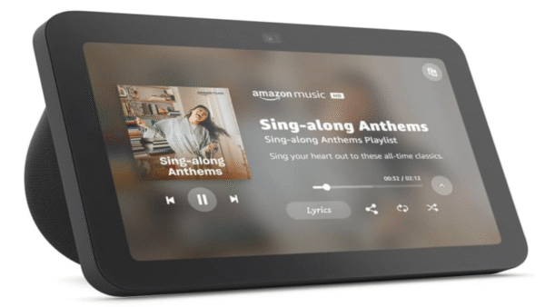 Echo Show 8 3rd Gen smart display in Charcoal on desk