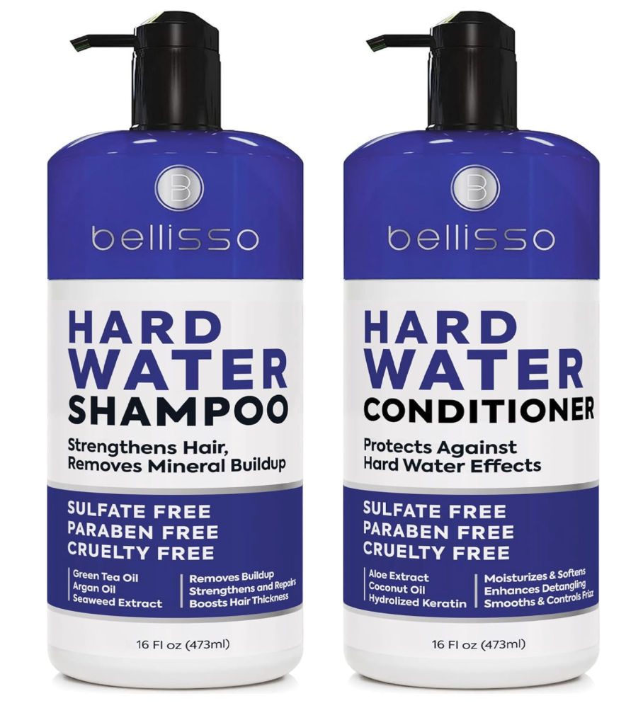 Bellisso Hard Water Shampoo and Conditioner Set with Sulfate-Free, Paraben-Free, and Cruelty-Free Formula