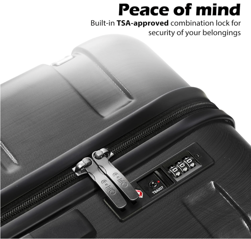 Close-up of Coolife luggage TSA-approved combination lock for travel security.