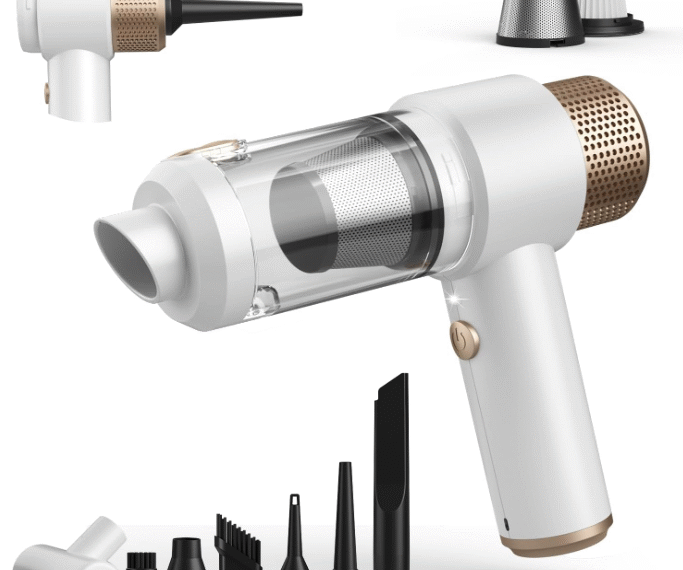 16000PA Cordless Mini Car Vacuum — 7-in-1 Portable Cleaner