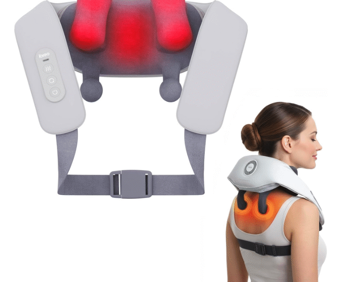 Shiatsu Neck & Back Massager — Hands-Free Heat Relief