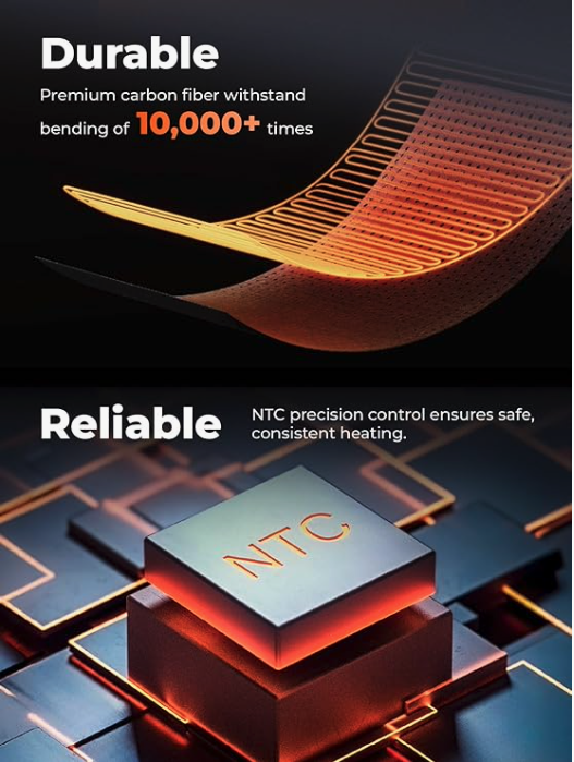 ORORO heated vest carbon fiber heating element with NTC temperature control